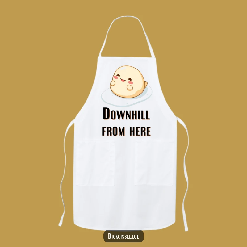 Funny Dumpling Slide Apron: Cheerful Kitchen Character, Great Gift