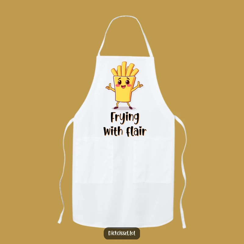 Funny French Fry Pose Apron: Cheerful Spud Kitchen Fun, Great Funny Gift