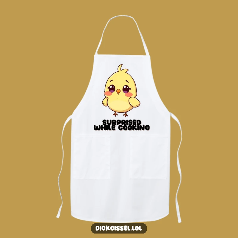 Funny Surprised Bird Apron: Tiny Character Kitchen Fun, Great Funny Gift for Cooks