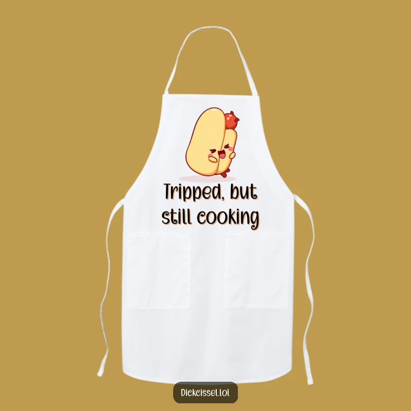 Funny Hot Dog Tripping Apron: Hilarious Kitchen Wear for Culinary Comedians