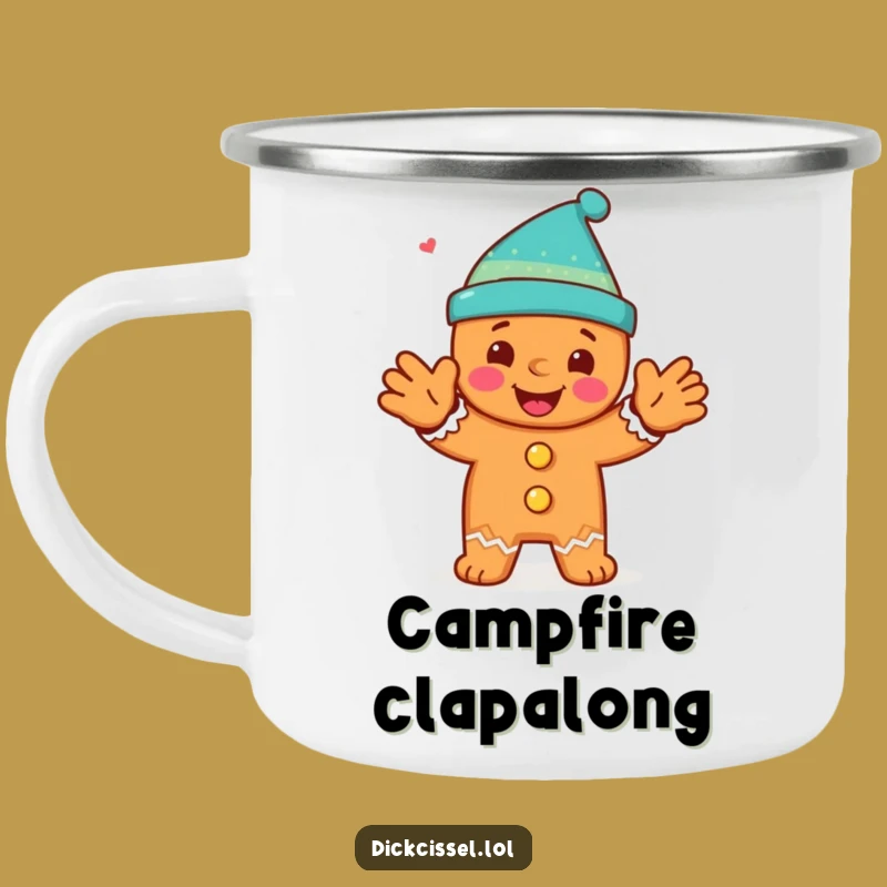 Funny Gingerbread Man Clap Camping Mug: Festive Outdoor Character