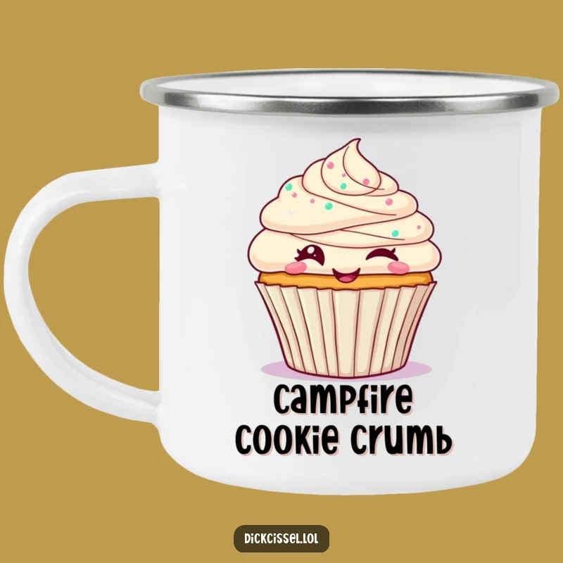 Funny Cupcake Wink Camping Mug: Enjoy Your Drinks with Sweet Playful Style