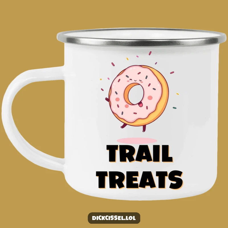 Funny Donut Cartwheel Camping Mug: Sweet Adventures with a Joyful Character