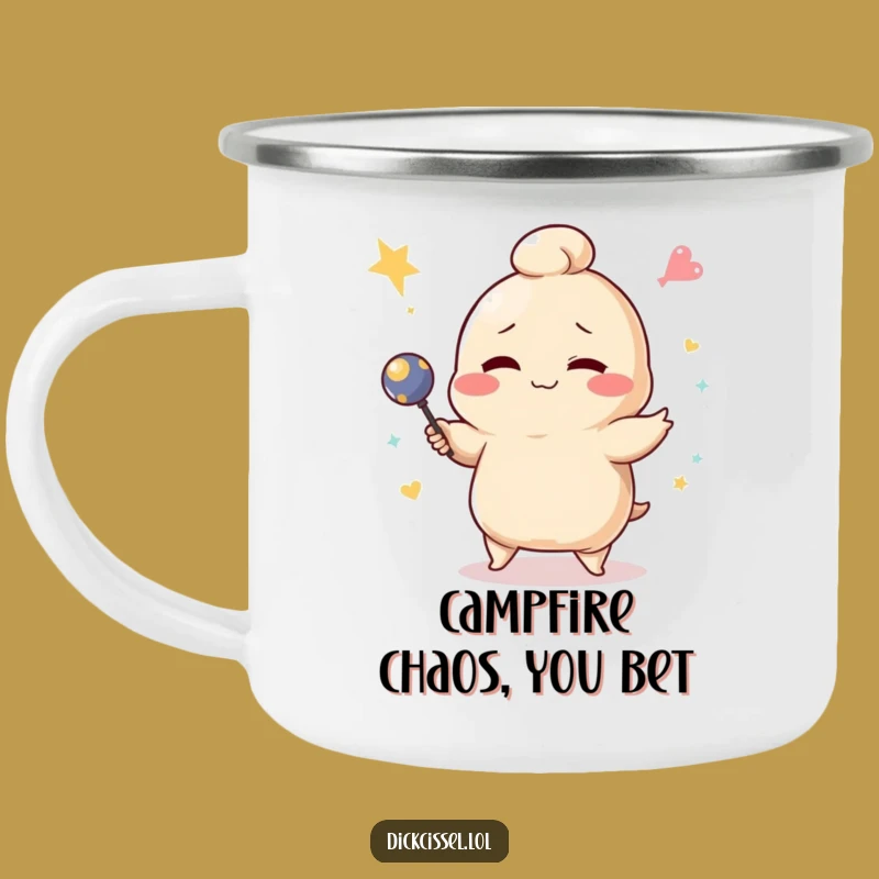 Funny Dumpling Juggling Camping Mug: Rugged & Hilarious Outdoor Companion