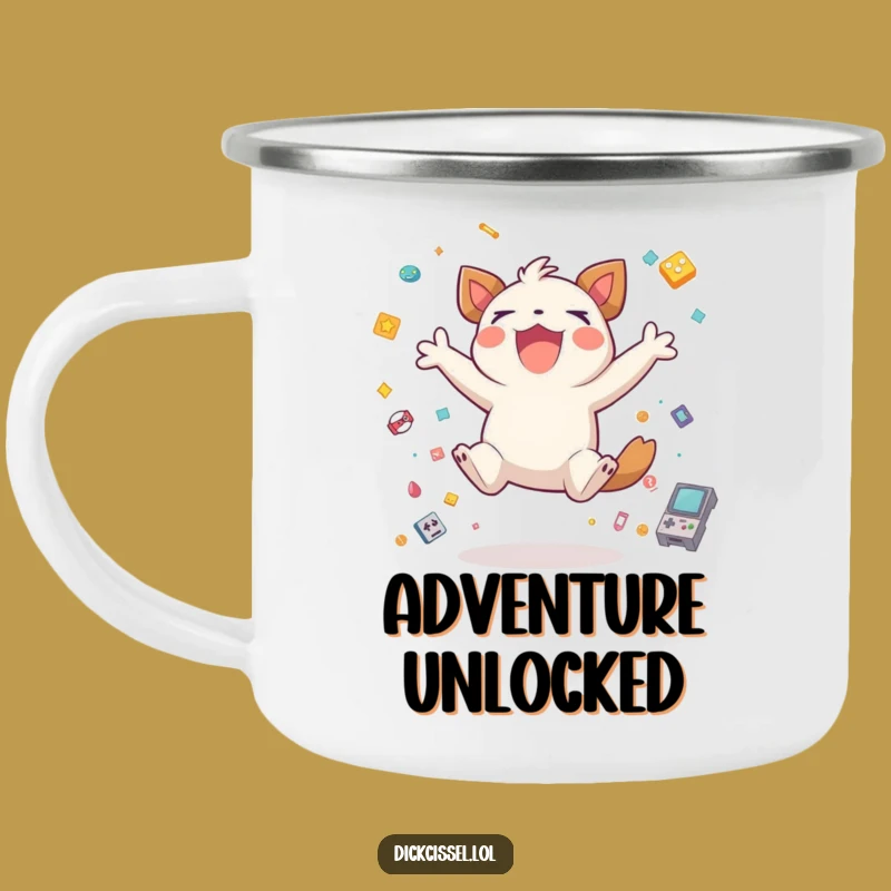 Funny Gamer Creature Camping Mug: Adventure Victory Icon, Rugged Gift