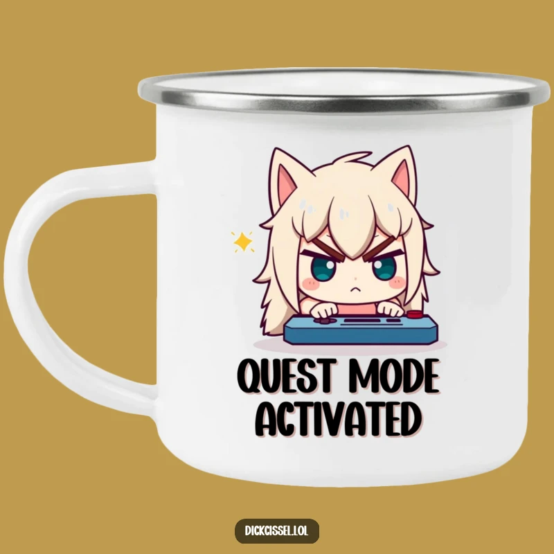 Funny Gamer Camp Mug: Determined Character Focus - Adventure Fuel!