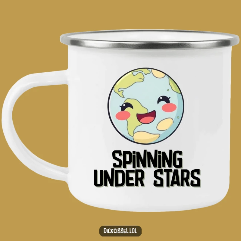 Funny Happy Planet Camping Mug: Adventure Fuel with Cosmic Cheer