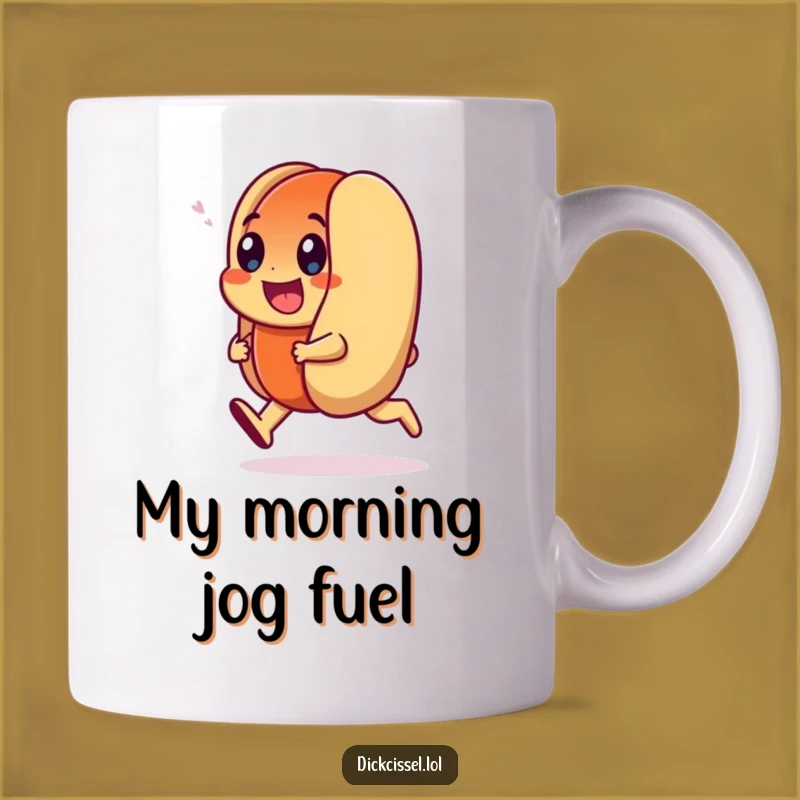 Funny Hot Dog Trot Mug: Smiling Wiener Joy, Perfect Fun Funny Gift