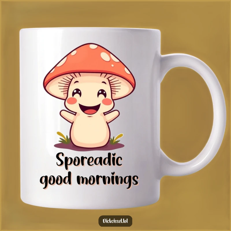 Funny Mushroom Grin Mug - Whimsical Fungi Coffee Gift