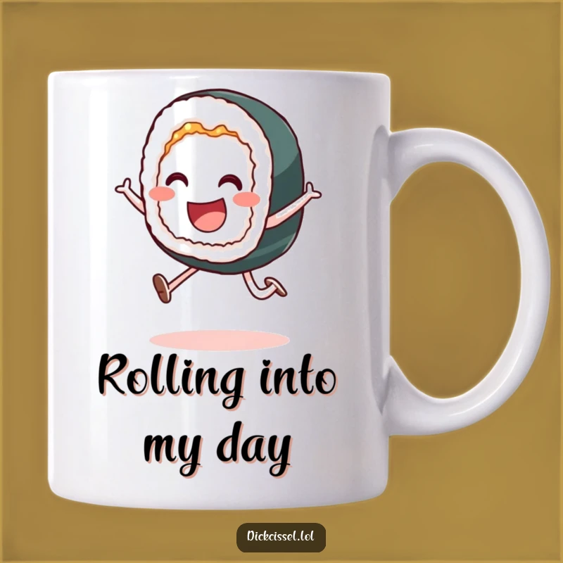 Funny Sushi Leap Mug: A Playful Bite of Humor for Sushi Lovers