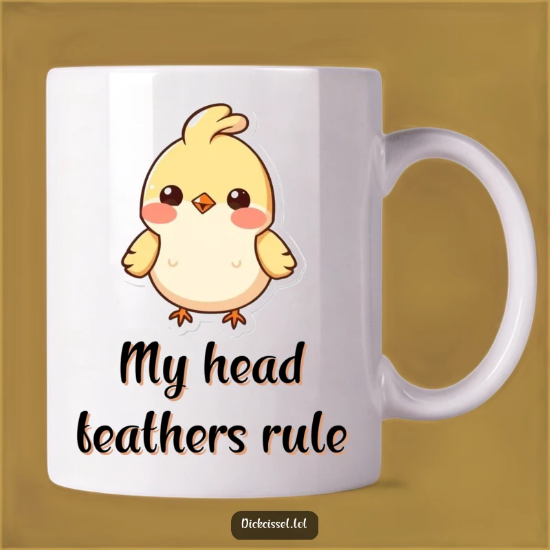 Funny Bobbing Bird Mug: Cheerful Feather Tuft Character, Perfect Funny Gift for Bird Lovers