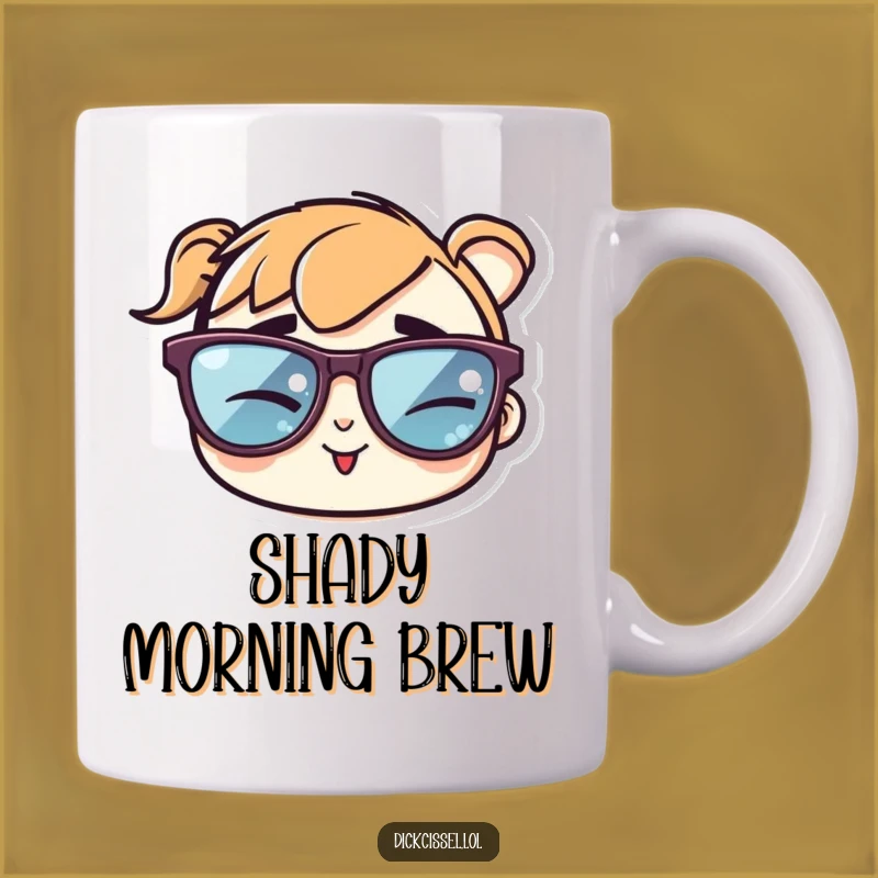 Funny Sunglasses Sticker Mug: Cool, Cheeky Vibes for Your Daily Brew