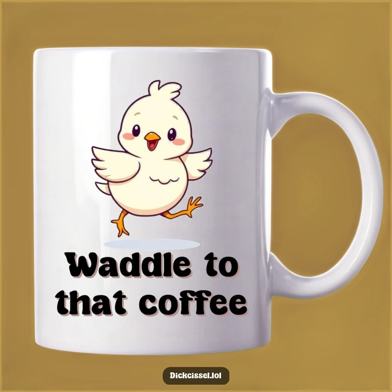 Funny Determined Bird Mug: Cheerful Waddle, Perfect Gift for Go-Getters