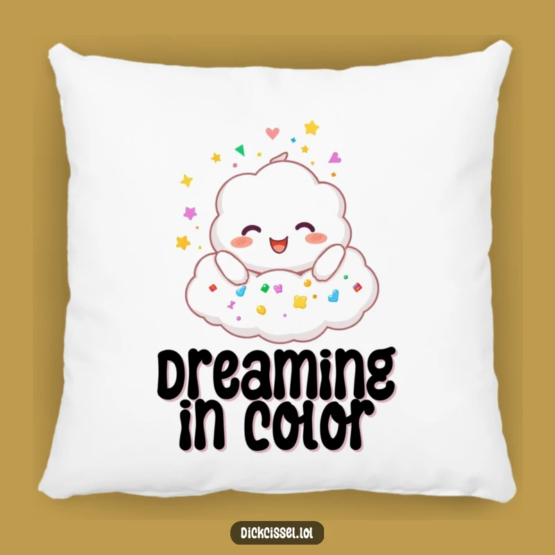 Comfy Funny Cloud Raining Stickers Pillow: Cozy Joyful Accent Piece