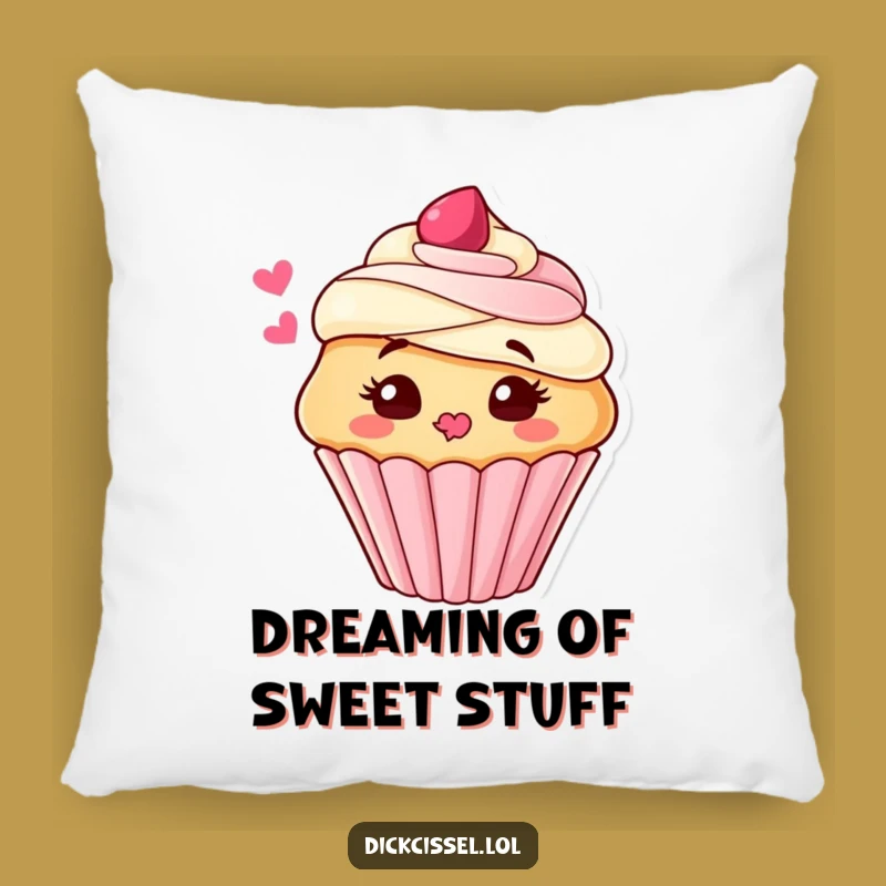 Funny Cupcake Kiss Pillow: Cozy Frosting Smooch Cushion, Perfect Funny Gift