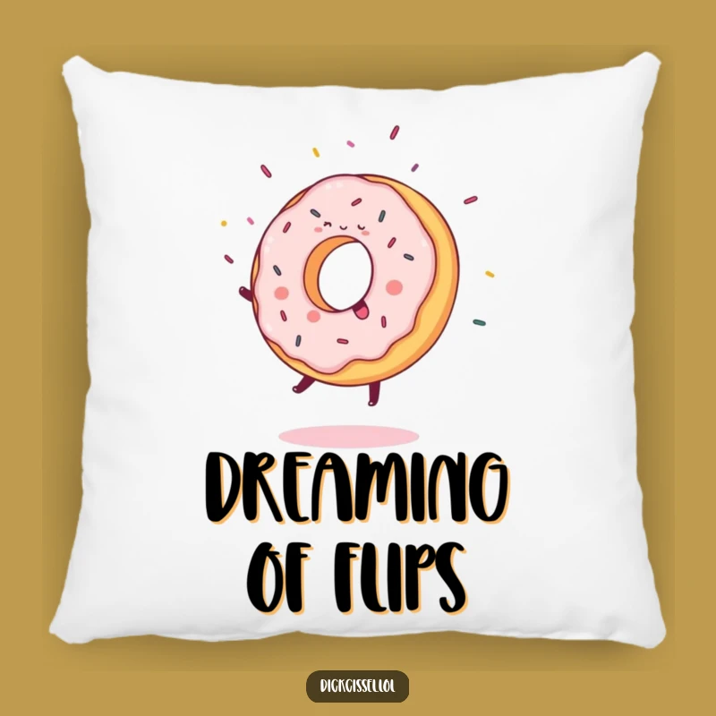 Funny Donut Cartwheel Pillow: Sweet Comfort with Joyful Sprinkles, Perfect for Relaxation