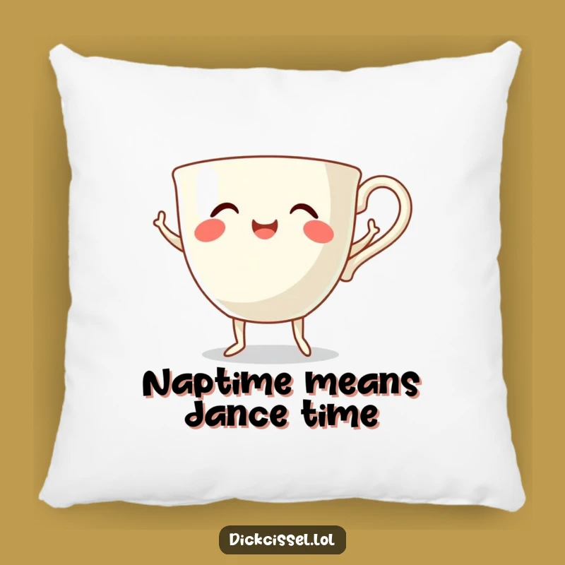 Comfortable Funny Dancing Teacup Pillow - Soft Cushion, Adorable Funny Gift