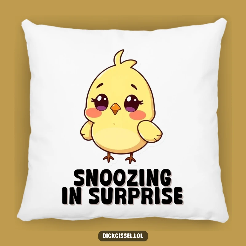 Funny Surprised Bird Pillow: Soft Tiny Character Cushion, Cozy Funny Gift
