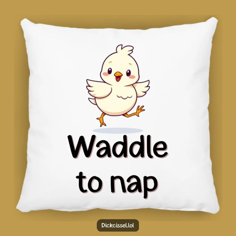 Funny Determined Bird Pillow: Cozy Comfort with a Waddling Friend