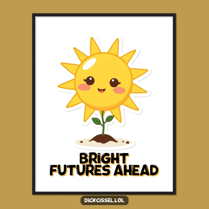 Funny Sun Seedling Digital Art - Instant Botanical Decor Gift