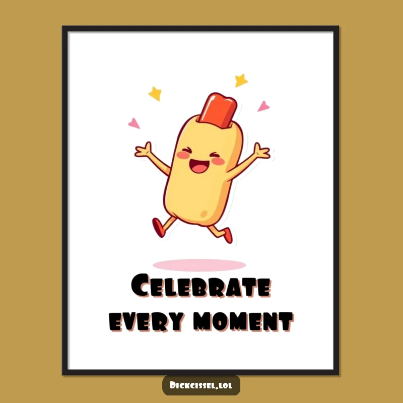 Funny Hot Dog Jump Digital Print: Instant Joyful Decor, Perfect Funny Gift