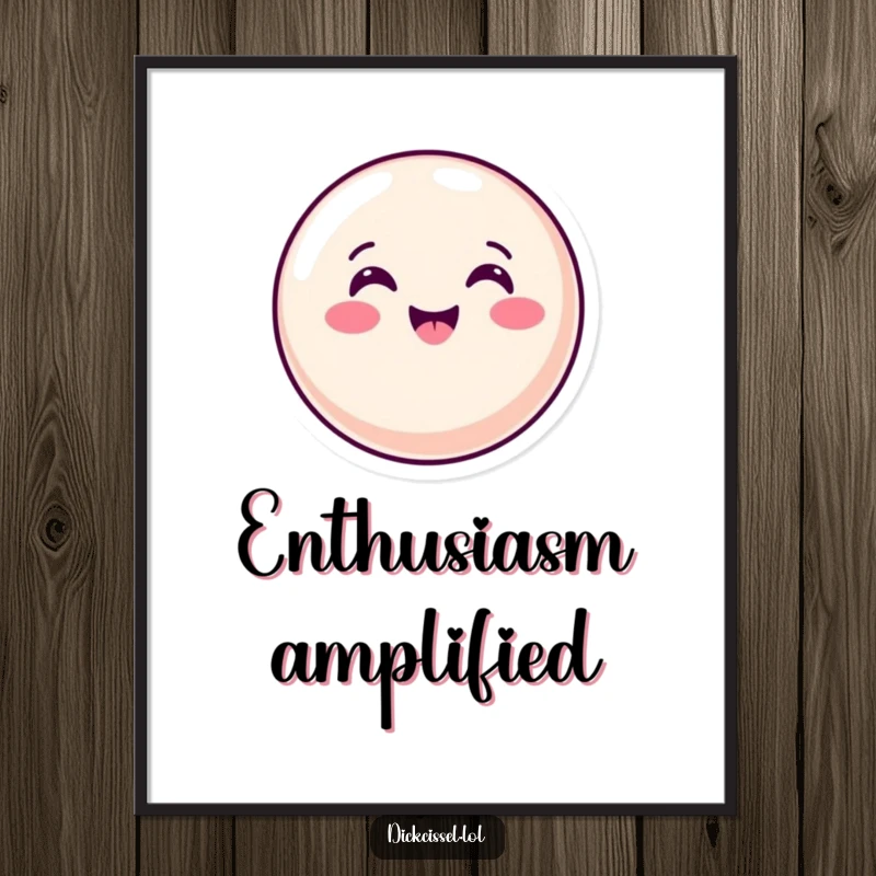 Funny Digital Art Print of an effervescent candy button giving an enthusiastic nod, perfect for vibrant, positive decor.