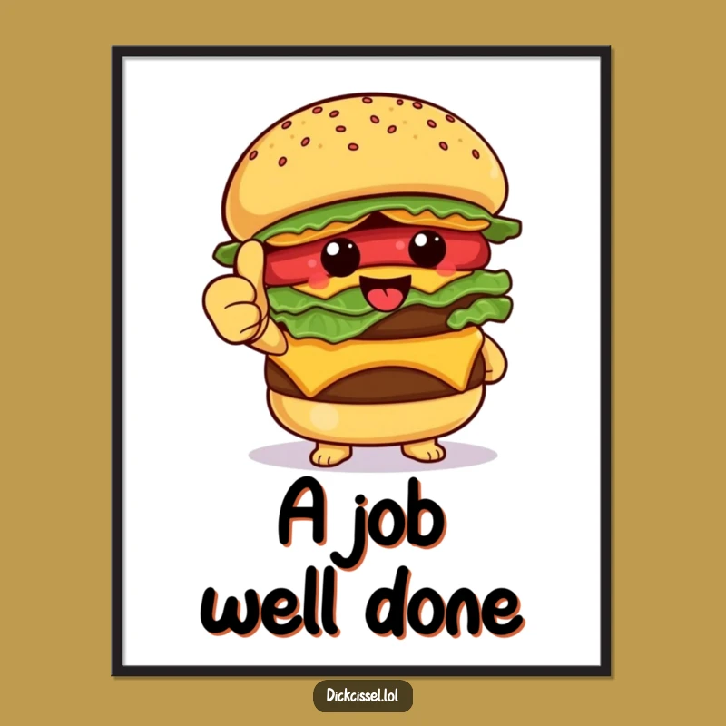 Funny Burger Thumbs Up Digital Art: Happy Foodie Design, Ultimate Funny Gift