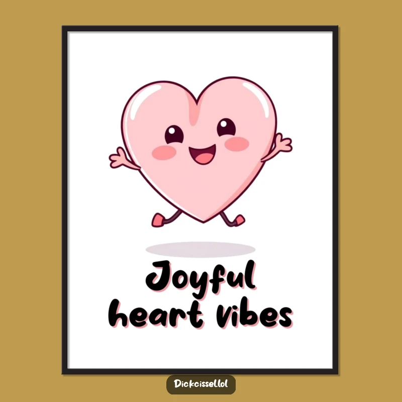 Funny Candy Heart Bounce Digital Art: Instant Joyful Decor, Downloadable Funny Gift