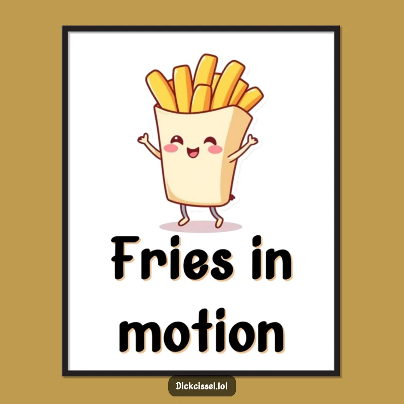 Funny French Fry Twirl Digital Print: Instant Whimsy for Your Walls, Perfect Funny Gift