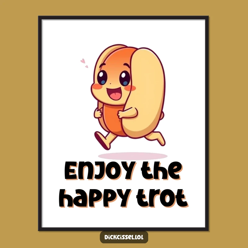 Funny Hot Dog Trot Digital Art: Happy Wiener Energy, Ultimate Funny Gift