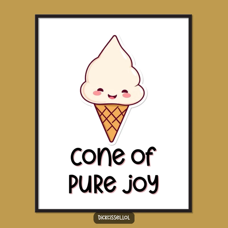 Funny Ice Cream Cone Digital Art: Instant Sweetness for Your Walls