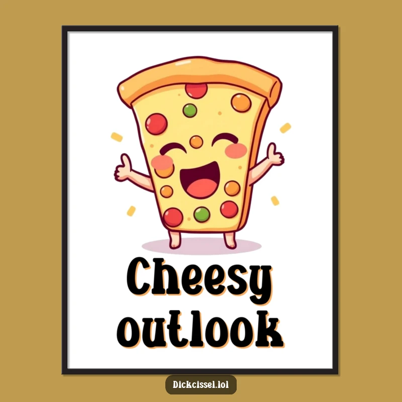 Funny Pizza Wink Digital Art: Instant Cheesy Decor for Pizza Lovers