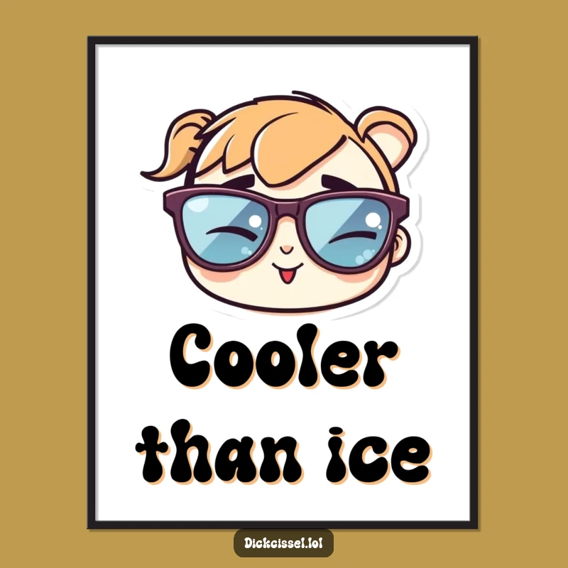Funny Sunglasses Sticker Digital Art: Instant Coolness for Your Space