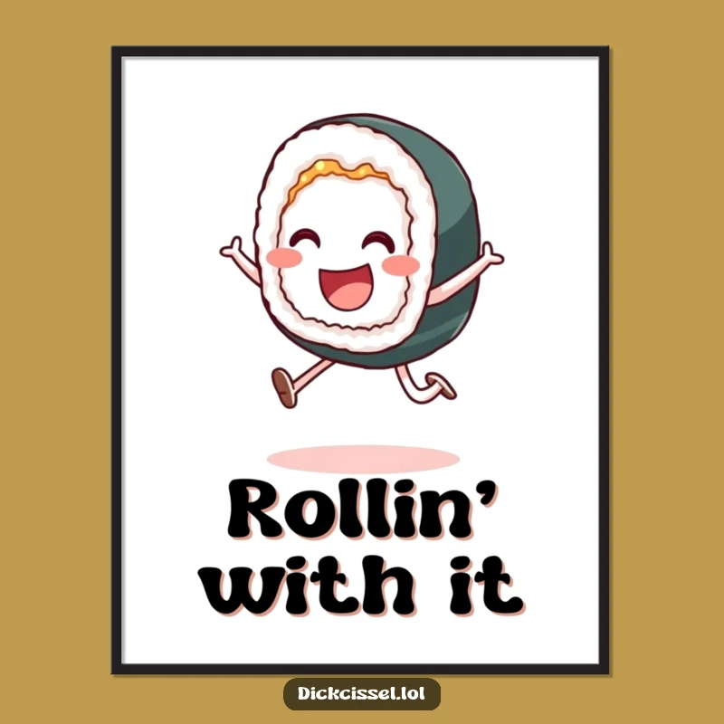 Funny Sushi Leap Digital Art: Instant Playful Decor for Sushi Lovers