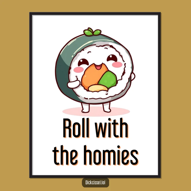 Funny Sushi Roll Digital Art - Instant Delicious Decor for Foodie Fun