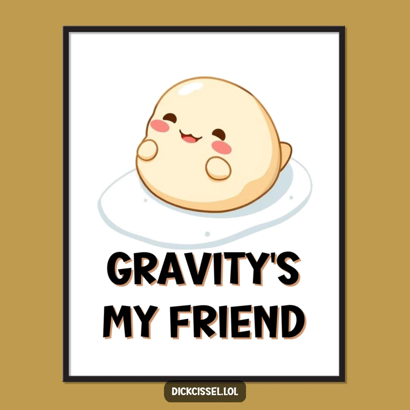 Funny Dumpling Slide Digital Art: Cheerful Character Decor, Gift