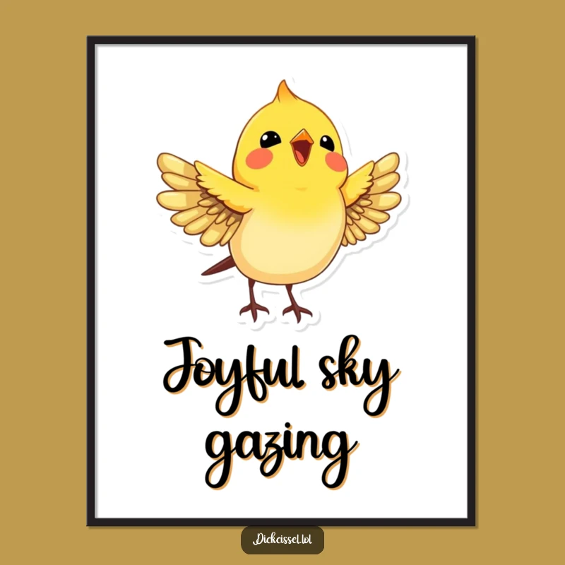 Funny Dickcissel Bird Digital Art: Instant Joyful Decor for Your Walls