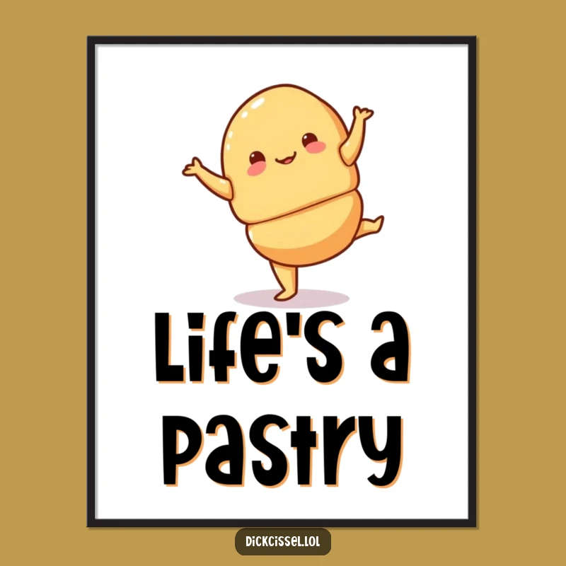 Funny Croissant Pirouette Digital Art - Instant Whimsy, Perfect Humorous Gift