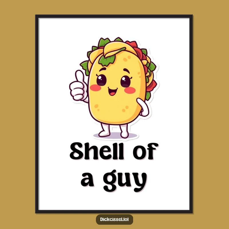 Funny Taco Thumbs Up Digital Print: Instant Hilarious Wall Art for Food Lovers