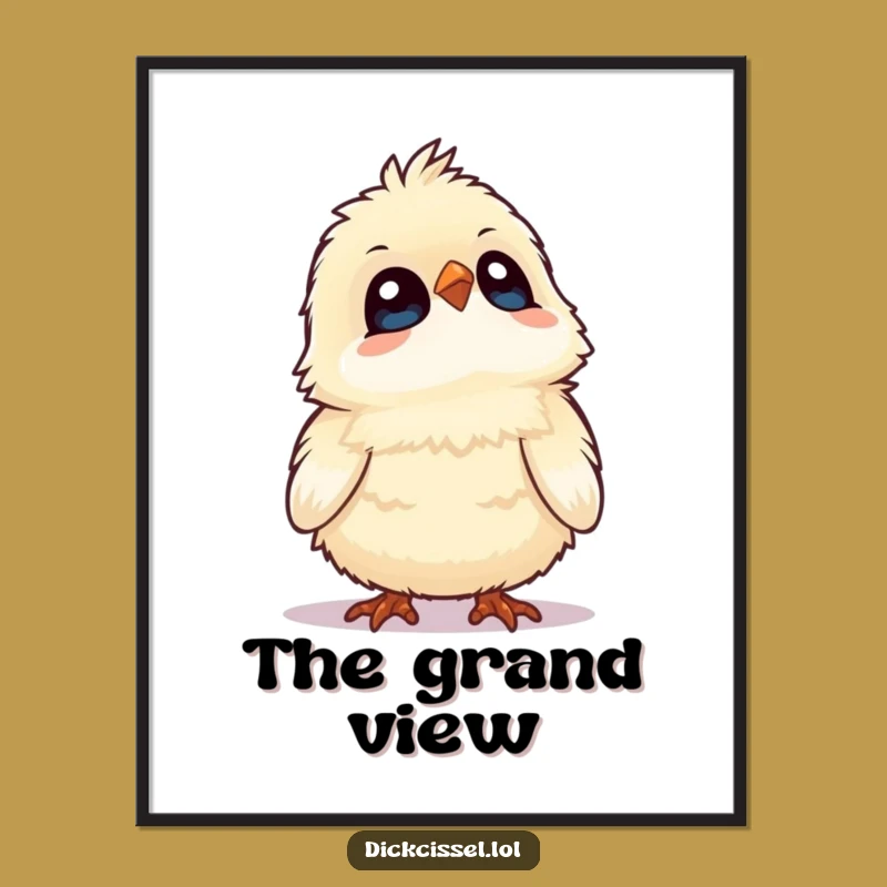 Funny Fluffy Bird Digital Art - Instant Whimsy & Humorous Gift