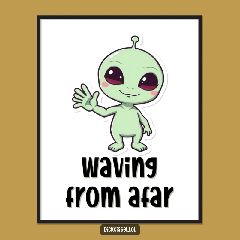 Funny Alien Wave Digital Art Print - Instant Cosmic Decor, Perfect Funny Gift!