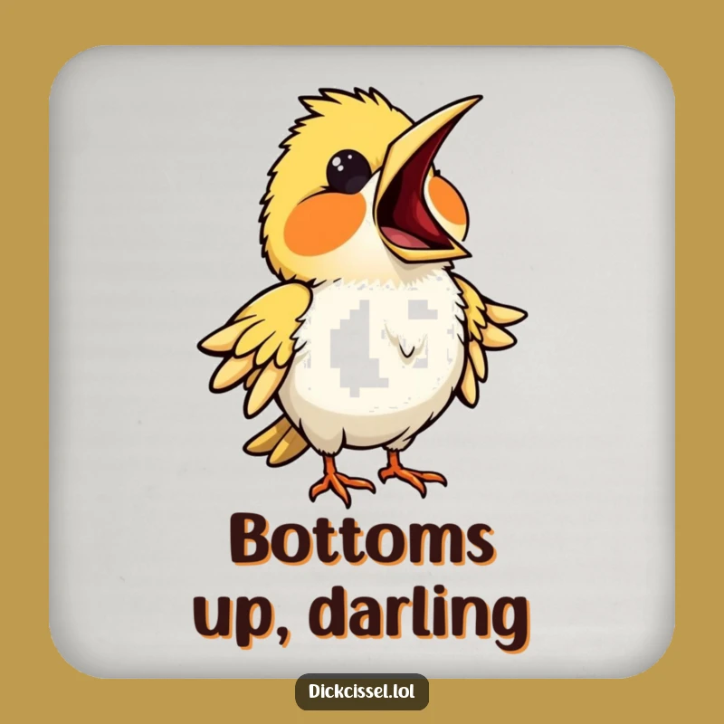 Funny Opera Bird Drink Coaster - Protect Surfaces with Musical Humor Gift