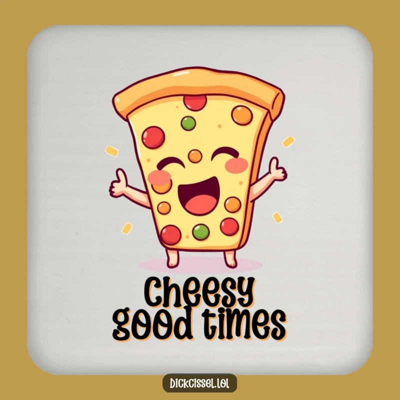 Funny Pizza Wink Coasters: Protect Surfaces with Cheesy Humor