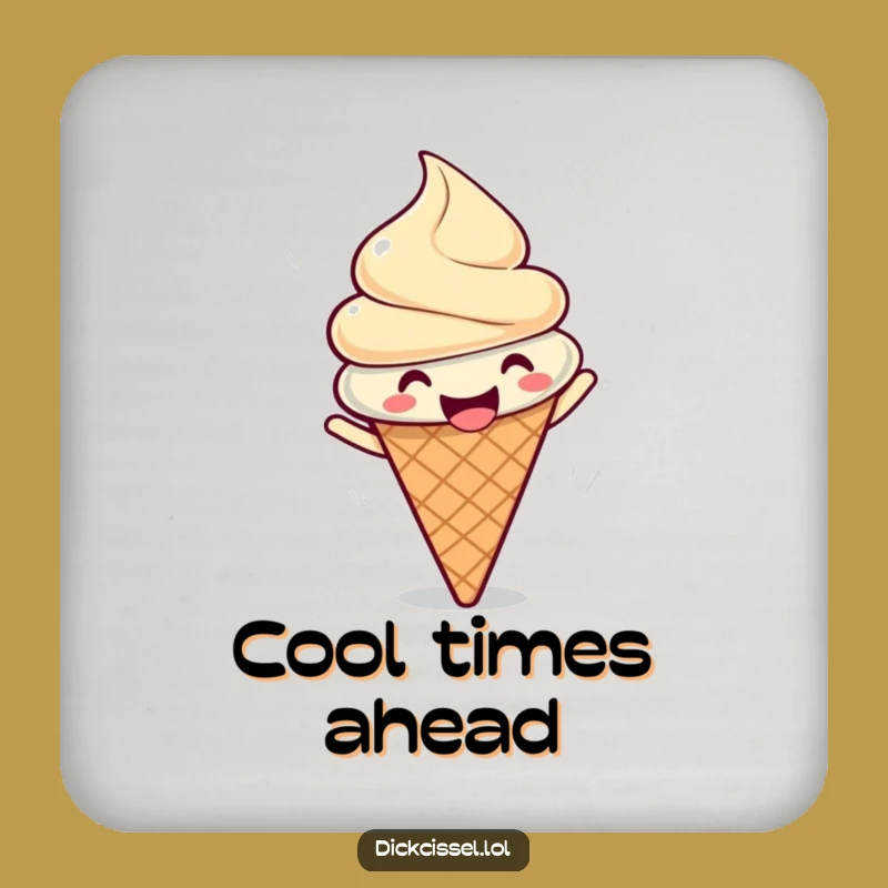 Funny Ice Cream Spin Coasters: Protect Surfaces with Sweet Humorous Style