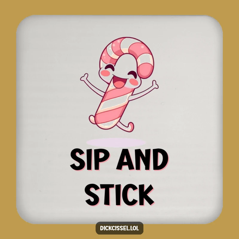 Funny Candy Cane Coaster Set: Protect Surfaces with Festive Joyful Flair