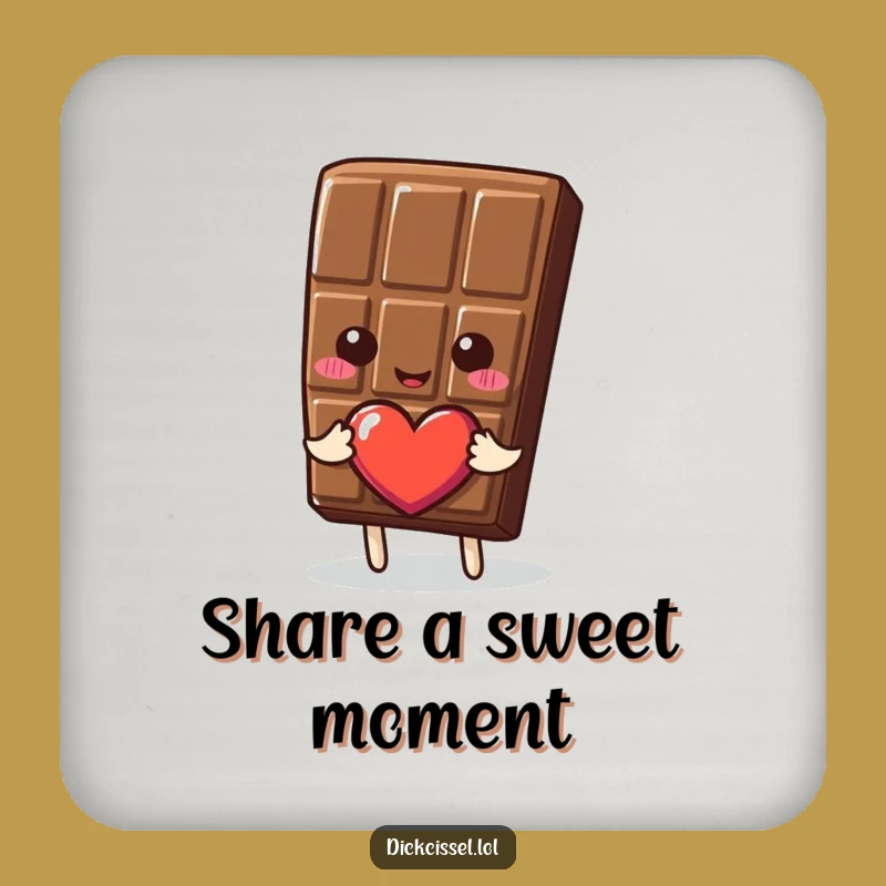 Funny Chocolate Heart Coaster Set: Cherish Your Drinks with Love, Sweet Funny Gift