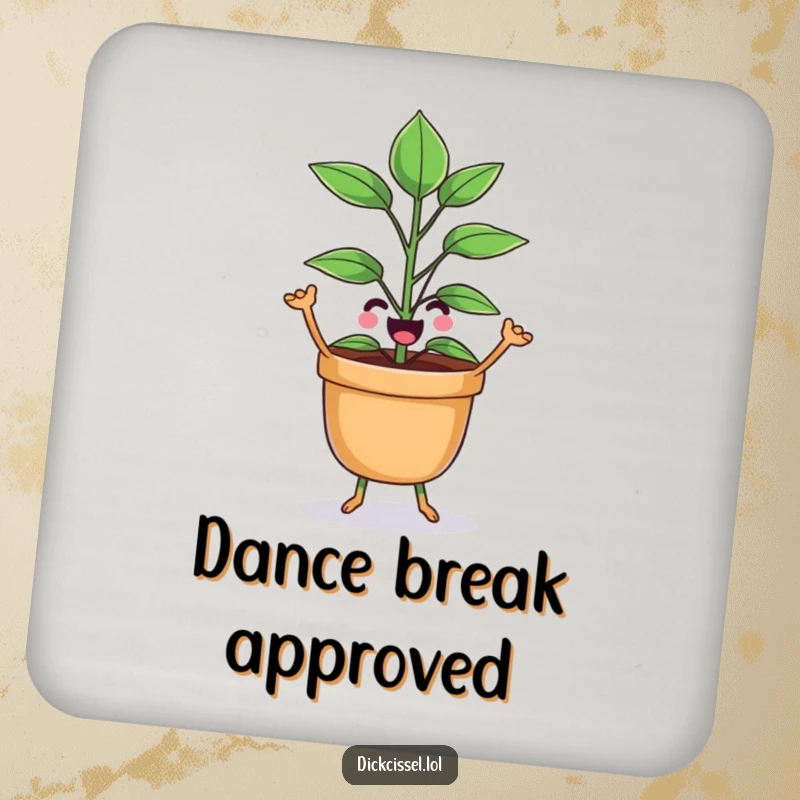 Funny potted plant character dancing with joy, a charming and protective addition to any tabletop.