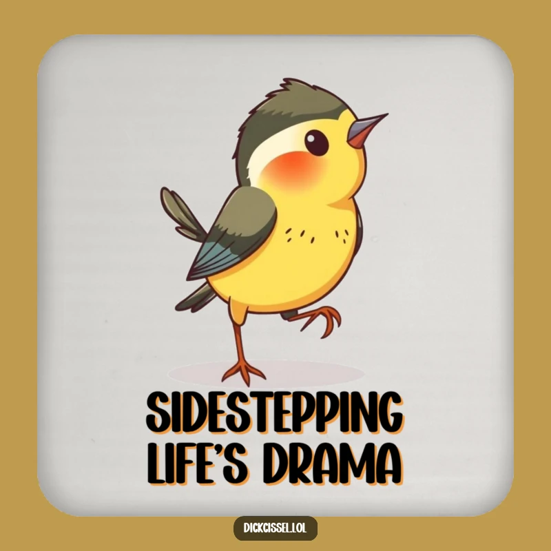 Funny Dickcissel Bird Drink Coaster: Protect Surfaces with Playful Charm