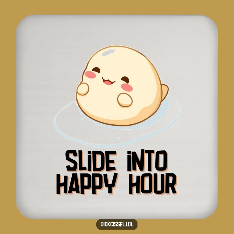 Funny Dumpling Slide Drink Coaster: Cheerful Character Protection, Gift