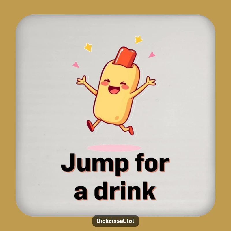 Funny Hot Dog Jump Drink Coaster: Protect Surfaces with Fun, Ideal Funny Gift